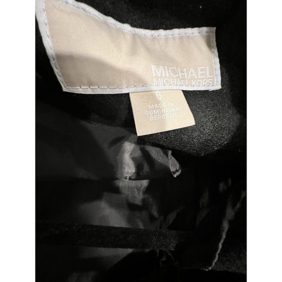 Michael Kors Women's Asymmetrical Zip Front Wool Blend Coat Jacket Black Size 6 - Picture 4 of 4